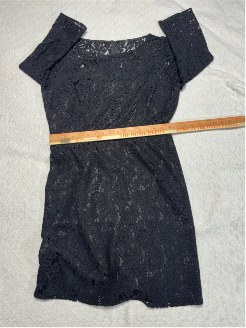 Vtg GOAT (London) Luxury Black Floral Lace Sheath Dress 3/4 Sleeve Size 10 EUC - Picture 5 of 8